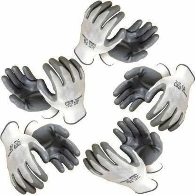 STYLERA 5 PAIR Anti Cutting Cut Resistant Hand Safety Gloves Cut-Proof Protection Nylon, Rubber  Safety Gloves