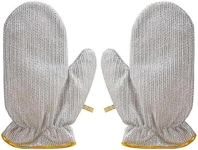 TRENDVYOM 1 Pair Aluminium Dishwashing Hand Gloves Non Scratch Wet and Dry Glove