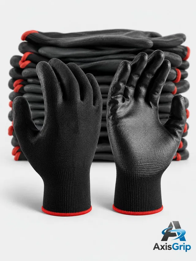 Axisgrip 1 Pair Nylon Safety Gloves-Lightweight, Durable, Cut-Resistant Work Gloves Nylon  Safety Gloves