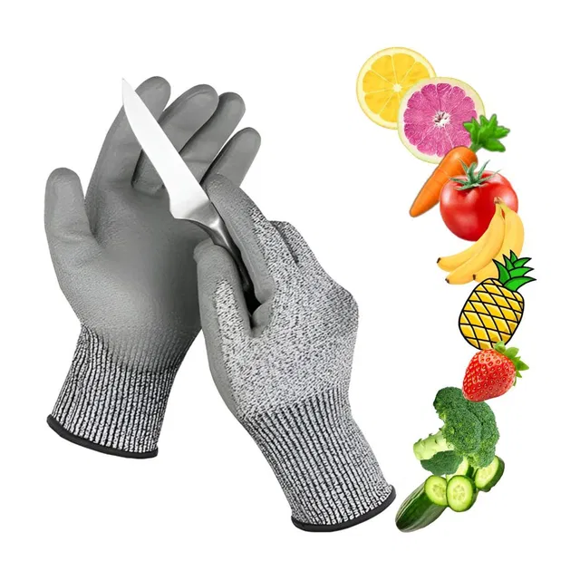 Aatrangi 1 PAIR Cut Level 5 Nitrile Coated Anti Cut Resistant Gloves Kitchen Industrial Nitrile  Safety Gloves