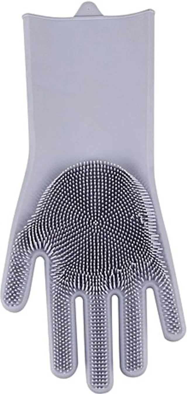 Bluebells India Silicon Household Safety Wash Scrubber Gloves for Dish washing, Cleaning, GardeningÃÂ  Grooming Gloves for Horse, Dog
