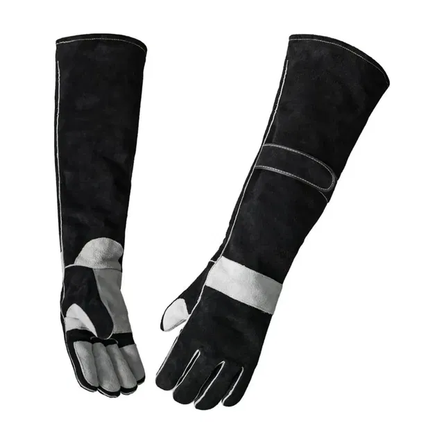 DICASTONE Animal Handling Anti-Bite Gloves | Heavy-Duty Leather Protection (24 Inch) Leather  Safety Gloves