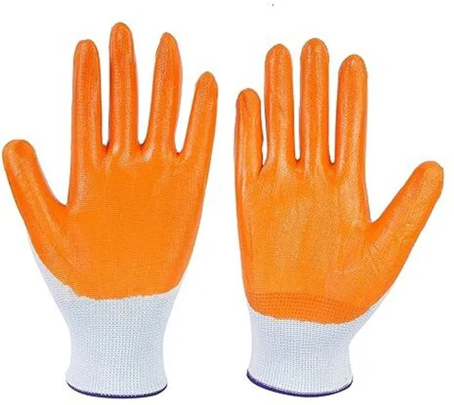 AZWIAN Coated Nitrile Antislip Nylon  Safety Gloves