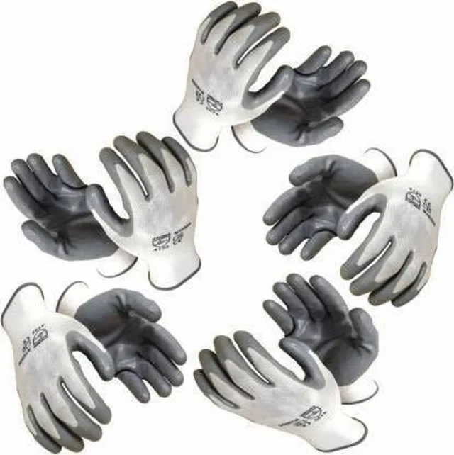 STYLERA 5 PAIR Anti Cutting Cut Resistant Hand Safety Gloves Cut-Proof Protection with Rubber Grade Wet and Dry Glove Nylon, Rubber  Safety Gloves