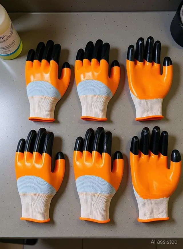 starkyte Nitrile Cut Resistant Gloves | Nitrile Coated Hand Protection for Industrial Use Wet and Dry Glove Set