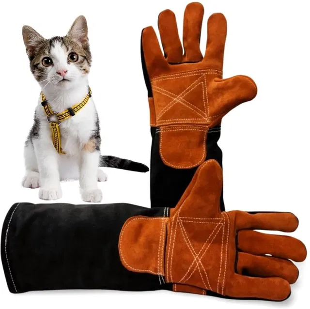 HANMECH Animal Handling Gloves (Size-18 Inch) Heavy Protection for Snake Bite, Gardening Leather  Safety Gloves