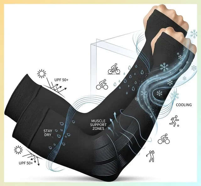 VINAYAK EXIM Horse Riding Fingerless Arm Sleeves UV Sun Protection Sport Gym & Fitness Gloves