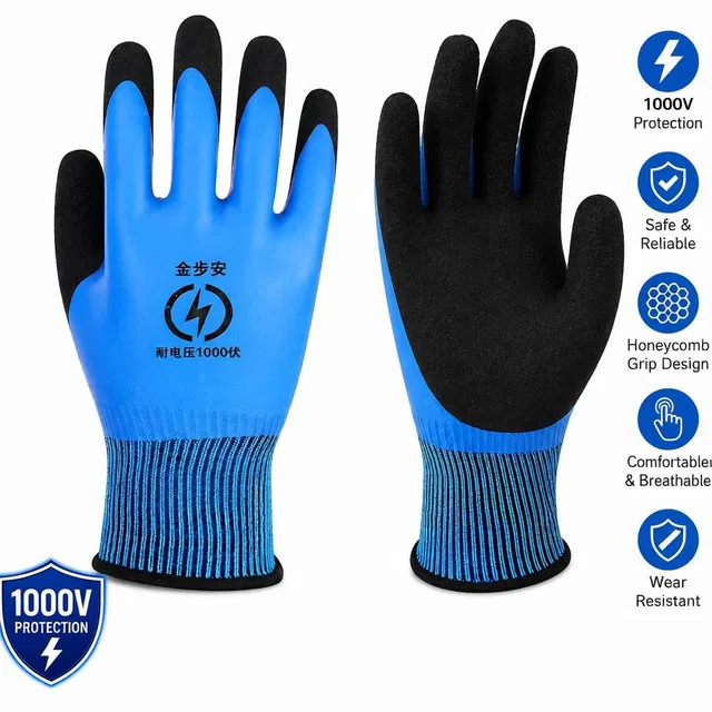 NEXRILO Electric Insulated Gloves 1000V Safe Work for Electrician Latex, Rubber  Safety Gloves