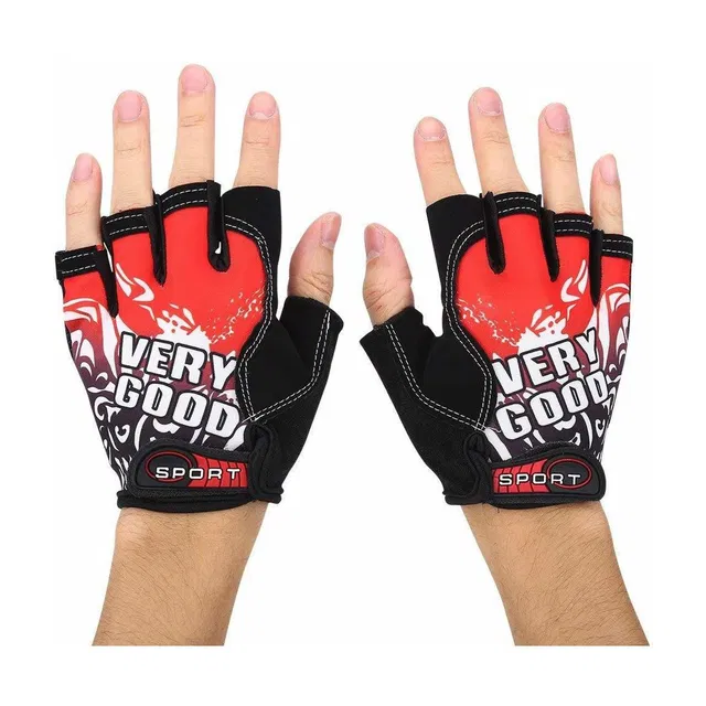 TUHI printed Riding Half Finger Gloves,Anti-Skid Silicone Gloves for Cycling Fitness Cycling Gloves
