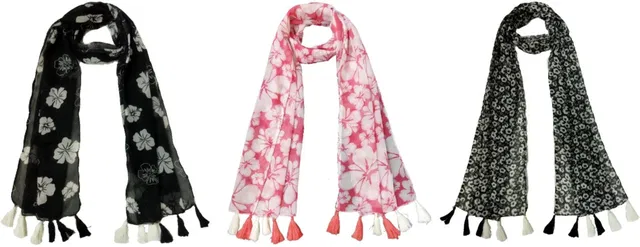 mss FASHION Printed Chiffon Women Scarf, Stole, Fancy Scarf