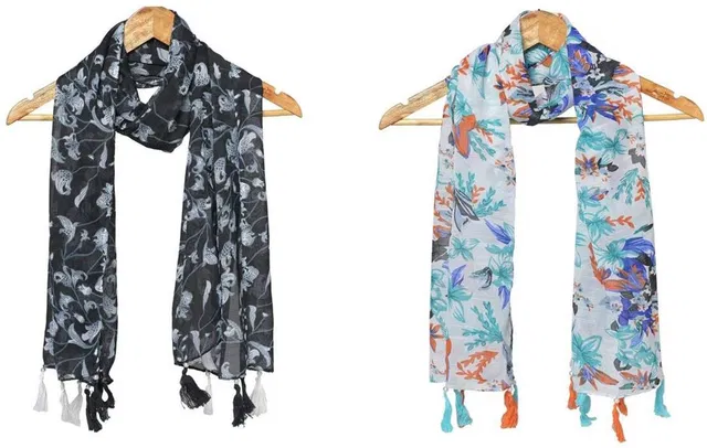 mss FASHION Printed Chiffon Women Stole, Scarf, Fancy Scarf