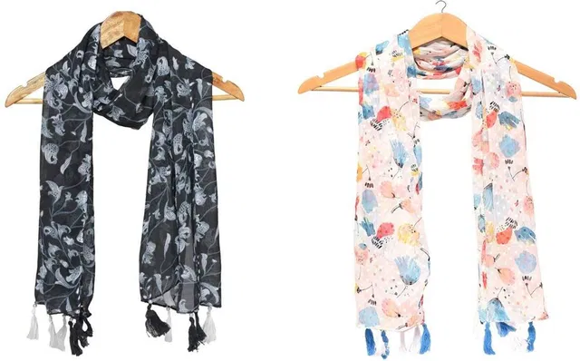 mss FASHION Printed Chiffon Women Stole, Scarf, Fancy Scarf