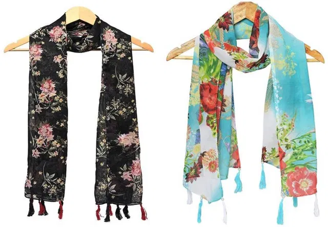mss FASHION Printed Chiffon Women Stole, Scarf, Fancy Scarf