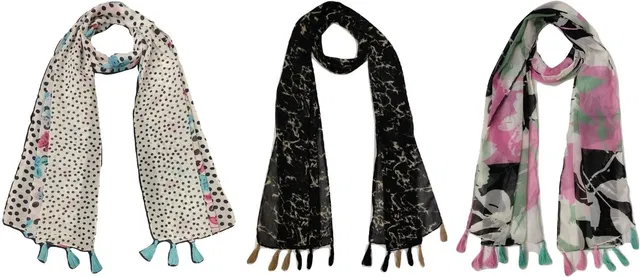 mss FASHION Printed Chiffon Women Scarf, Stole, Fancy Scarf