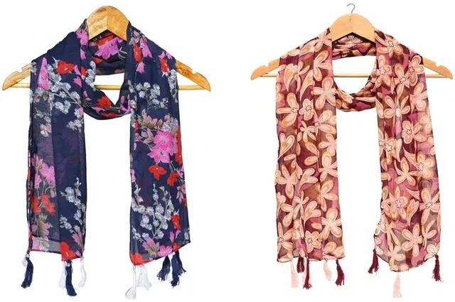 mss FASHION Printed Chiffon Women Stole, Scarf, Fancy Scarf