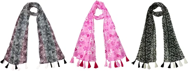 mss FASHION Printed Chiffon Women Scarf, Stole, Fancy Scarf