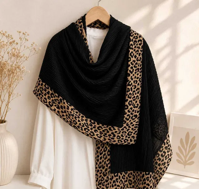 karishma silk Animal Print, Solid Cotton Blend Women Fancy Scarf, Scarf, Stole, Faux Turtleneck Neck Cover, Scarf