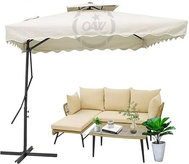 Online Ad Work Side Pole Square Shape Outdoor Umbrella With iron Stand Umbrella