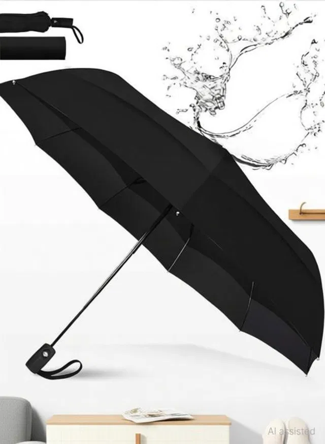 SN-LVK Auto OpenClose Windproof Umbrella, 3-Fold, Water-Repellent, Sun UV protection Umbrella