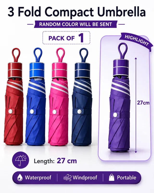 Modern wool centre Mono manual silver pack of 1 random colour will be sent Umbrella