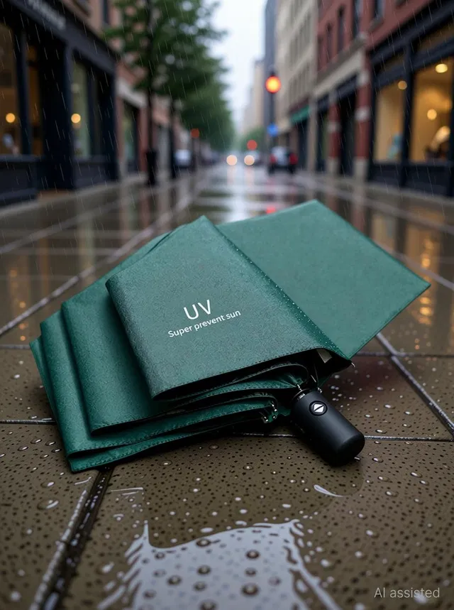 DZX-RE 3 Fold Fully Automatic Rain UV Protection Portable Foldable Travel Umbrella