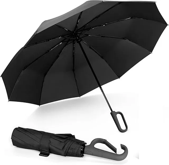 XBEY 10 Ribs Windproof for Women Men UV Sun & Rain Protection Umbrella Umbrella