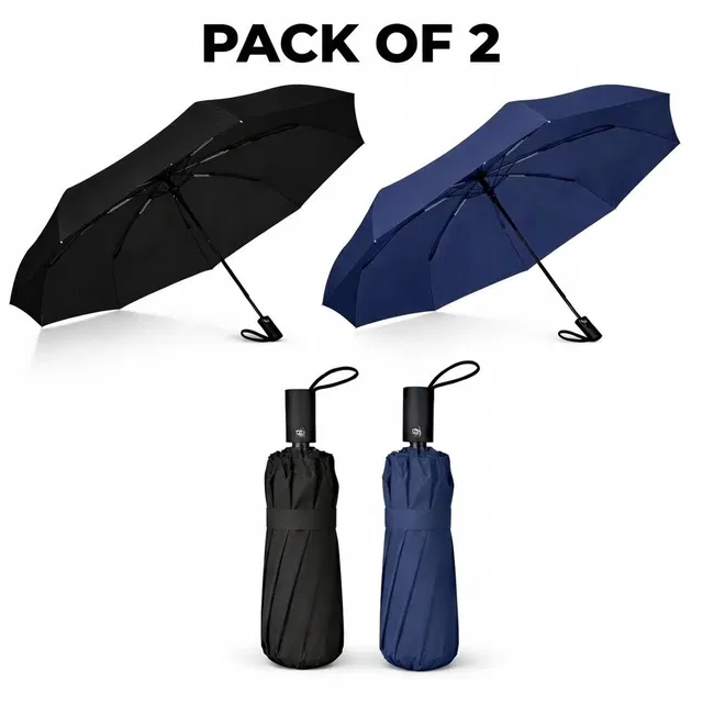 ZOOBE Enterprise Strong Windproof Automatic Folding Umbrella Combo Travel Rain Umbrella