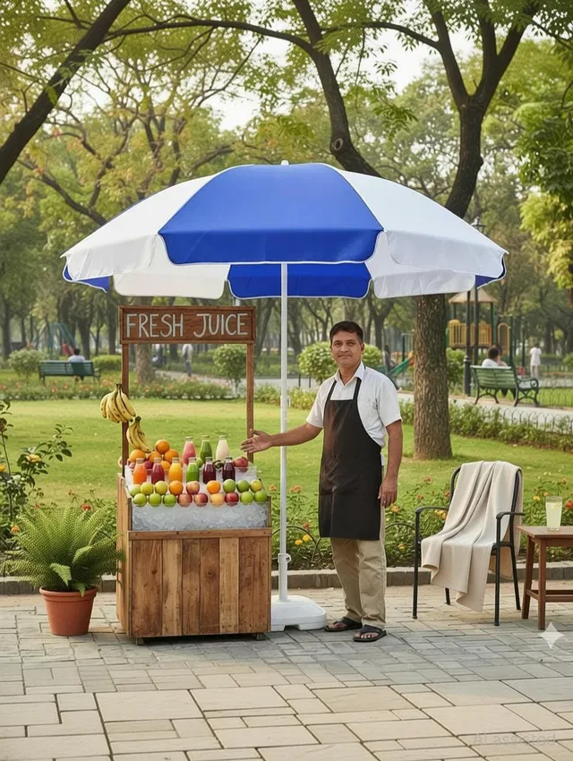 unicornstore Blue Heavy Duty Outdoor Umbrella for Shop and Commercial Use Umbrella