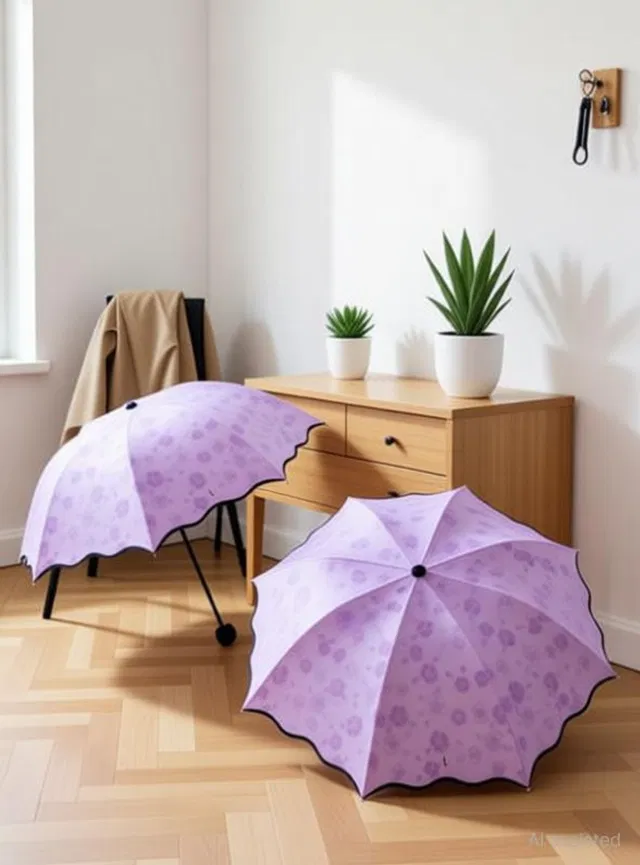 Rubbli Secret Blossoms Magic Umbrella 4-Fold UV Protection Compact & Stylish Umbrella