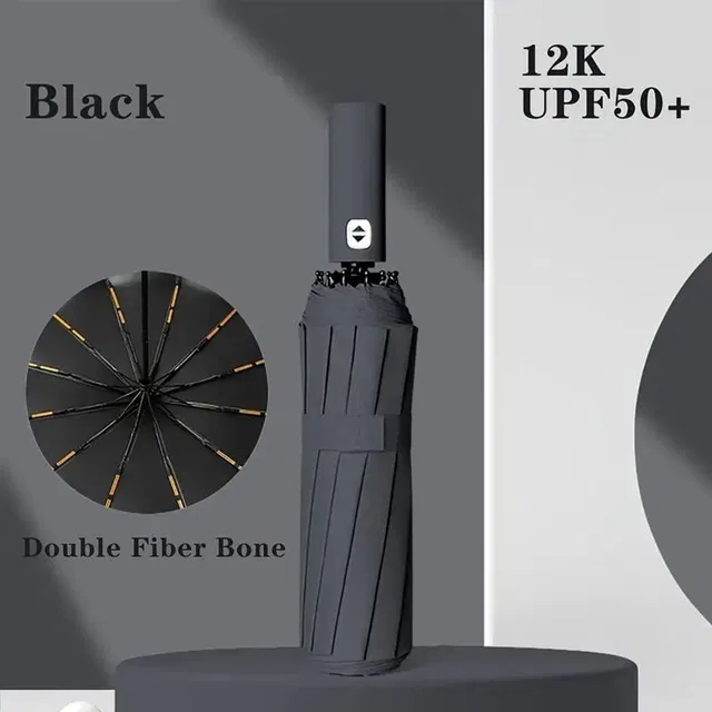 ZAYOVA ANJAK Classic Black Waterproof Umbrella for Men & Women Umbrella