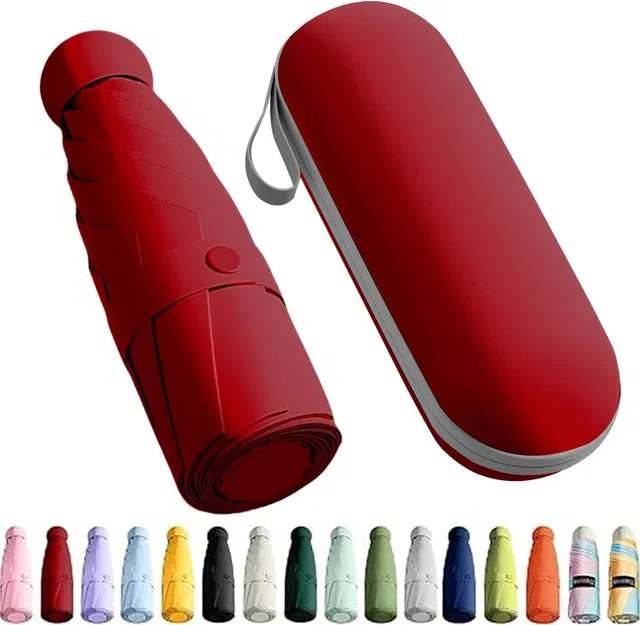 Flipkart SmartBuy Mini Folding Compact Umbrella with Case,Portable Umbrella,Small Sun,Rain_Pocket Umbrella