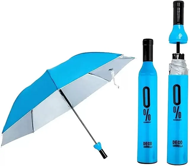 SBTs Double Layer Folding Portable Wine Bottle Umbrella With Bottle Cover Umbrella
