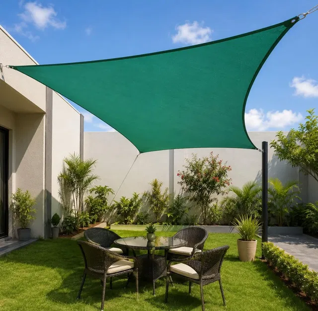 RatchetRider Shade Sail Protection Sun Shade for Terrace Balcony Lawn Sun Shelter 10x10 Portable Green House