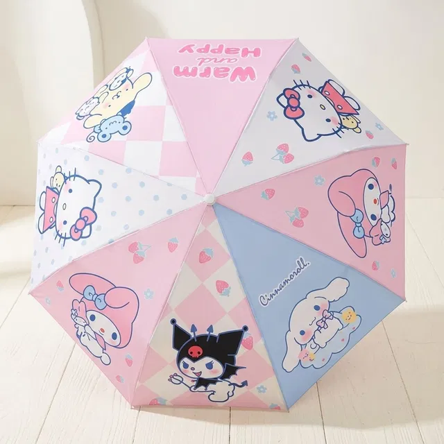 maycreate Kawaii Umbrella for Girls UV Protection Sun and Rain Umbrella Cute Kuromi Print Umbrella