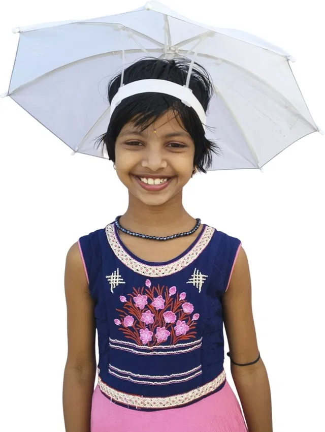 BLUE FLIX Kids Hat Design Umbrella Lightweight Waterproof Sun Shade Rain Shield Umbrella