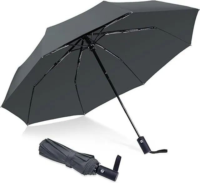 BONTEC Large 42 inch 3 Fold Auto Open & Close Umbrella Umbrella