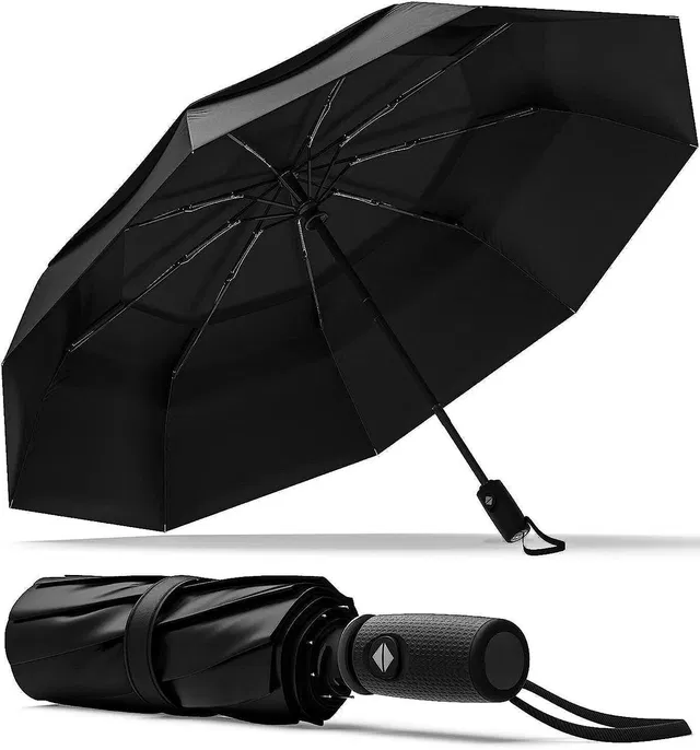 HAIYUN Windproof Travel Umbrellas for Rain Easy Auto Open/Close Button Umbrella