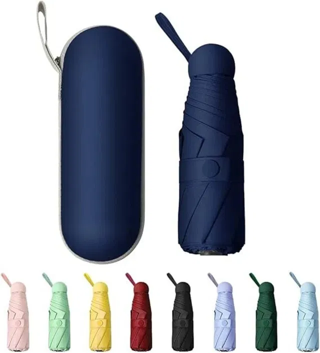 Garsum Pocket Travel Umbrella Windproof (Manual Open) Sun Rain Mini Ultra-Light 2 Fold Umbrella