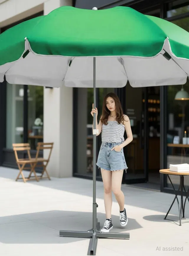 Dark Moon Garden Umbrella With Stand 8ft Outdoor Big size Umbrella for Shop,Garden KL16 Umbrella