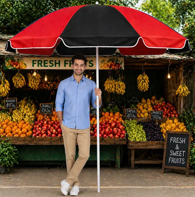 ARUN & SONS 42in/7ft Outdoor Garden Umbrella Big Size for Farmhouse Umbrella
