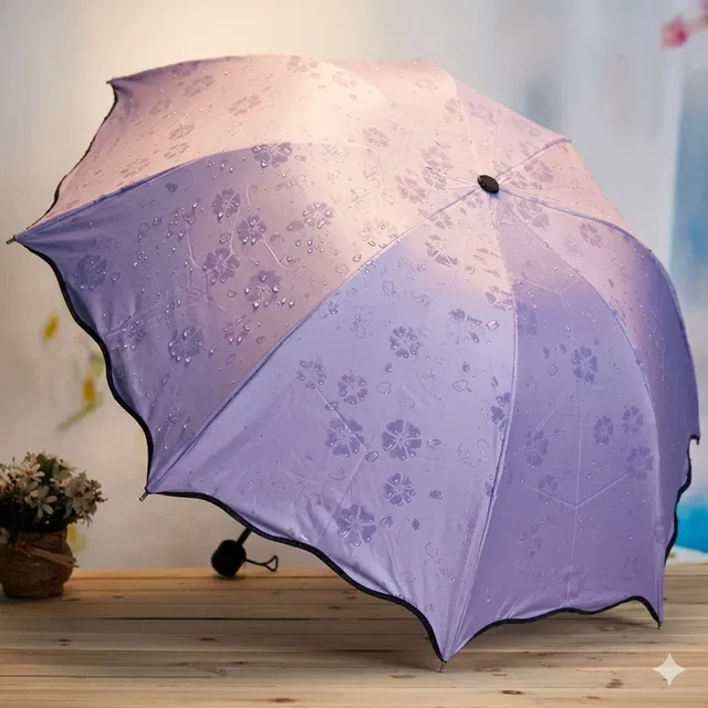 Dream Fashion Hub Premium Magic Floral Umbrella | Water-Reactive Flower Print Umbrella