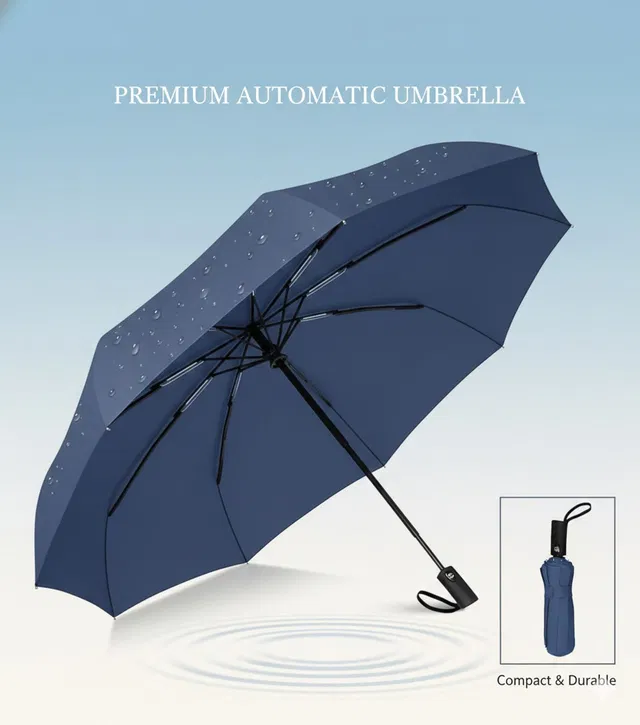 DZX-RE Windproof, Lightweight, Strong, Compact & Easy Auto Open / Close 3-Fold Umbrella Umbrella