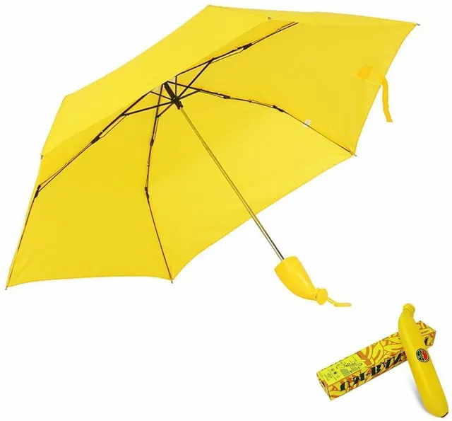Bloriza Yellow Banana Shaped Mini Foldable Umbrella Umbrella