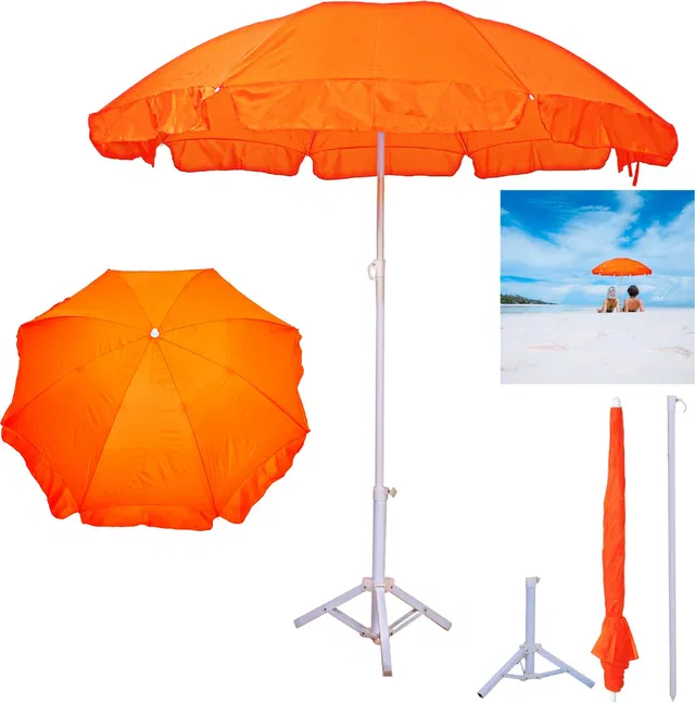 BLUEBUDS 42in/7ft Outdoor Garden Big Size Umbrella With Stand For Hotels Beach And Shop Umbrella