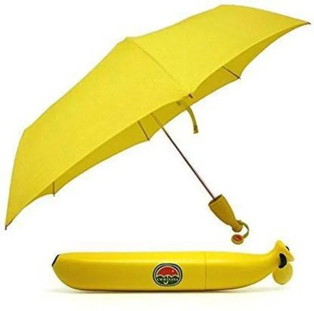 SEVENSPACE Folding Portable Sun, Rain Umbrella for Outdoor in Banana Shape Yellow Umbrella (Yellow) Umbrella