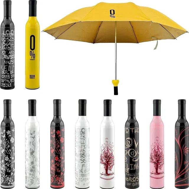 Saubhagye Windproof Double Layer with Bottle Cover Umbrella for UV Protection & Rain Umbrella