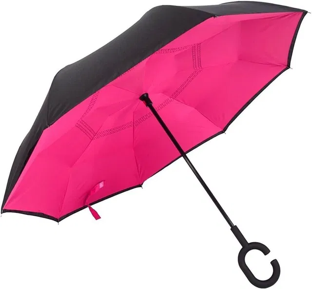 Holy Delight C Type Handle Double Layer Inverted Upside Down Reversible Umbrella