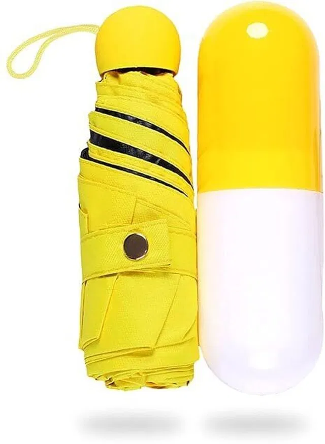GRANTHI ENTERPRISE Small and Lightweight Anti-UV Capsule Case Mini Pocket Umbrella With 5 Folding Umbrella