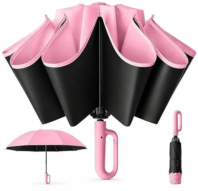 RAINGAL Auto Open 3 Fold Umbrella For Protection Against Rain Sun+UV Rays with cover Umbrella