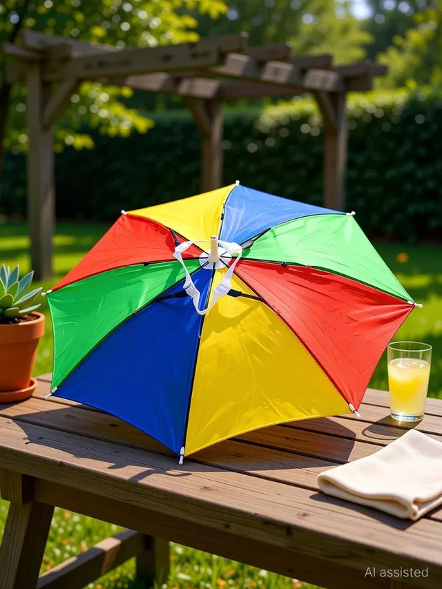 Deewak Free Umbrella Hat to Protect from Sun & Rain (Multicolour) Umbrella HU4 Umbrella
